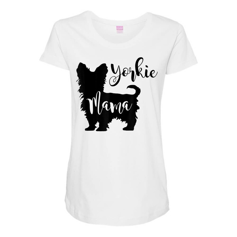 Yorkie Mama Profile Yorkshire Terrier Fun Dog Mom Gift T Shirt Maternity Scoop Neck T-shirt by haylesfshiltsxd1 | Artistshot