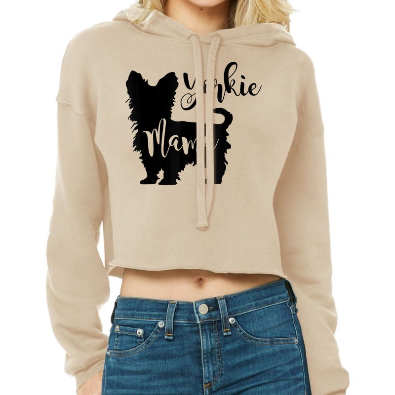 Yorkie Mama Profile Yorkshire Terrier Fun Dog Mom Gift T Shirt Cropped Hoodie by haylesfshiltsxd1 | Artistshot