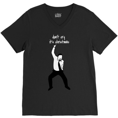 David Brent - Don't Cry It's Christmas V-neck Tee Designed By Qlsh