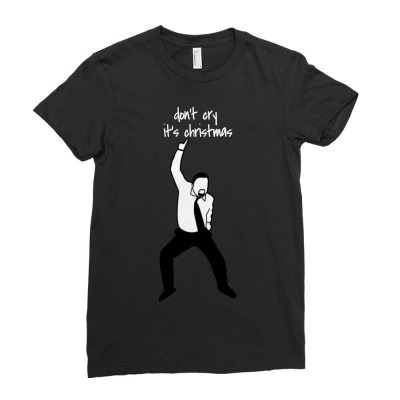 David Brent - Don't Cry It's Christmas Ladies Fitted T-shirt Designed By Qlsh