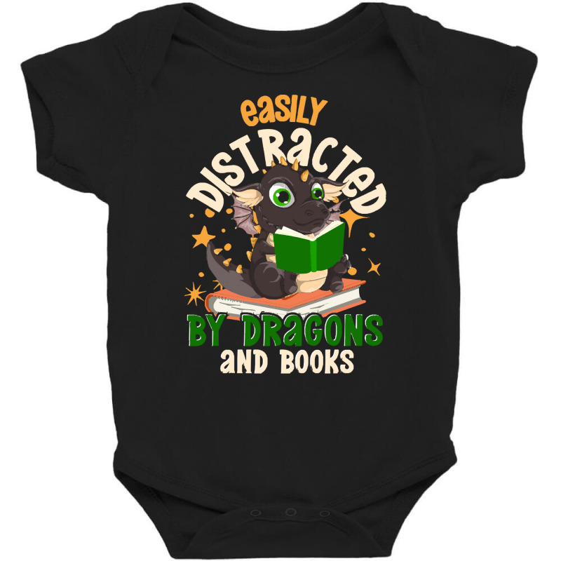 Book Dragon T  Shirt Magical Animal Funny Book Lover Reader Cute Book Baby Bodysuit by jaylinconsidine282 | Artistshot