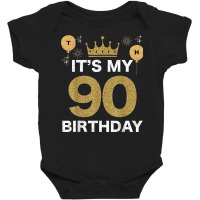 It's My Birthday 90th King Bday Party Crown Man And Woman T Shirt Baby Bodysuit | Artistshot