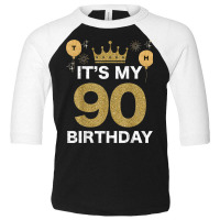 It's My Birthday 90th King Bday Party Crown Man And Woman T Shirt Toddler 3/4 Sleeve Tee | Artistshot