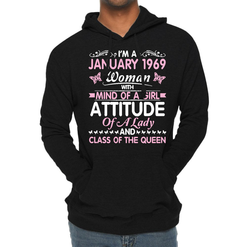 Happy Birthday 52 Years Born In Jan 196 T  Shirt52 Years Old I'm A Jan Lightweight Hoodie by elephantjellyfish | Artistshot