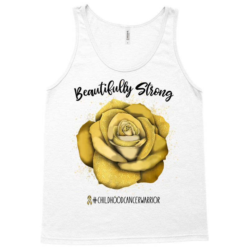 Beautifully Strong Childhood Cancer Warrior Rose T Shirt Tank Top | Artistshot