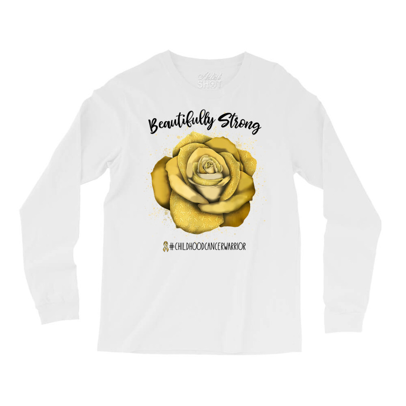 Beautifully Strong Childhood Cancer Warrior Rose T Shirt Long Sleeve Shirts | Artistshot