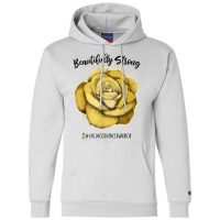 Beautifully Strong Childhood Cancer Warrior Rose T Shirt Champion Hoodie | Artistshot