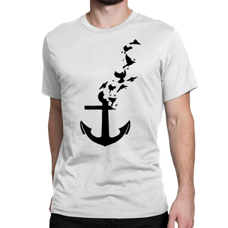 Anchor With Flying Birds   Sea Captain Animal Gift T Shirt Classic T-shirt by shoaibmolleda | Artistshot