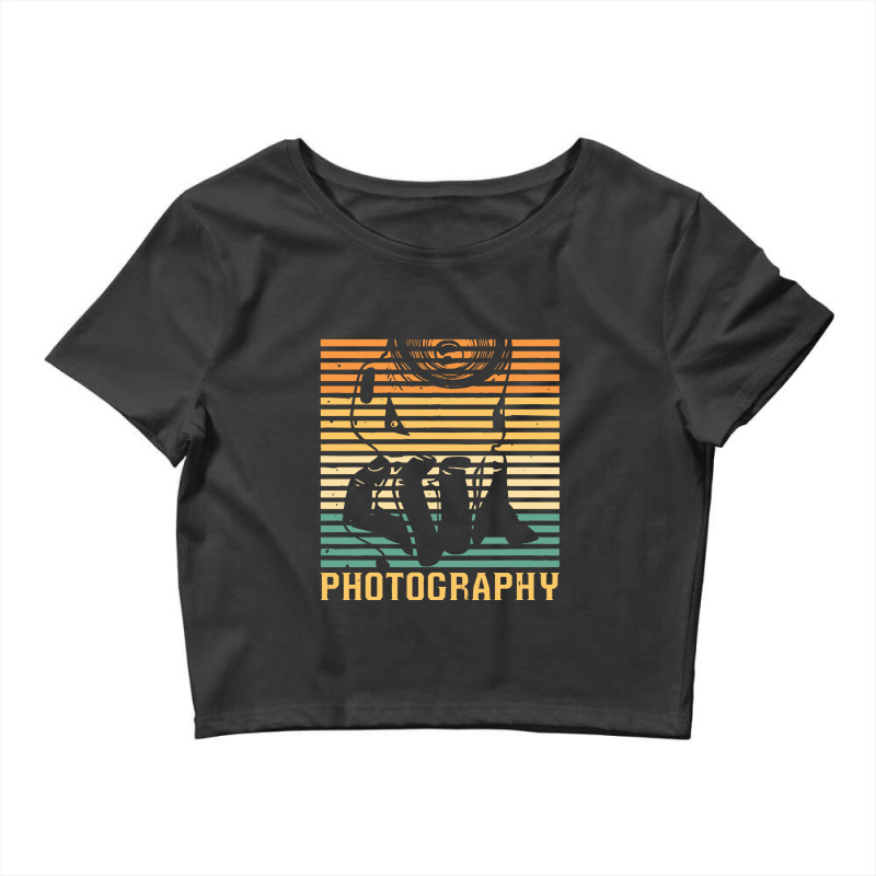 Photography T  Shirt Retro Camera Photo Photographer   Vintage Photogr Crop Top by lizardgasp | Artistshot