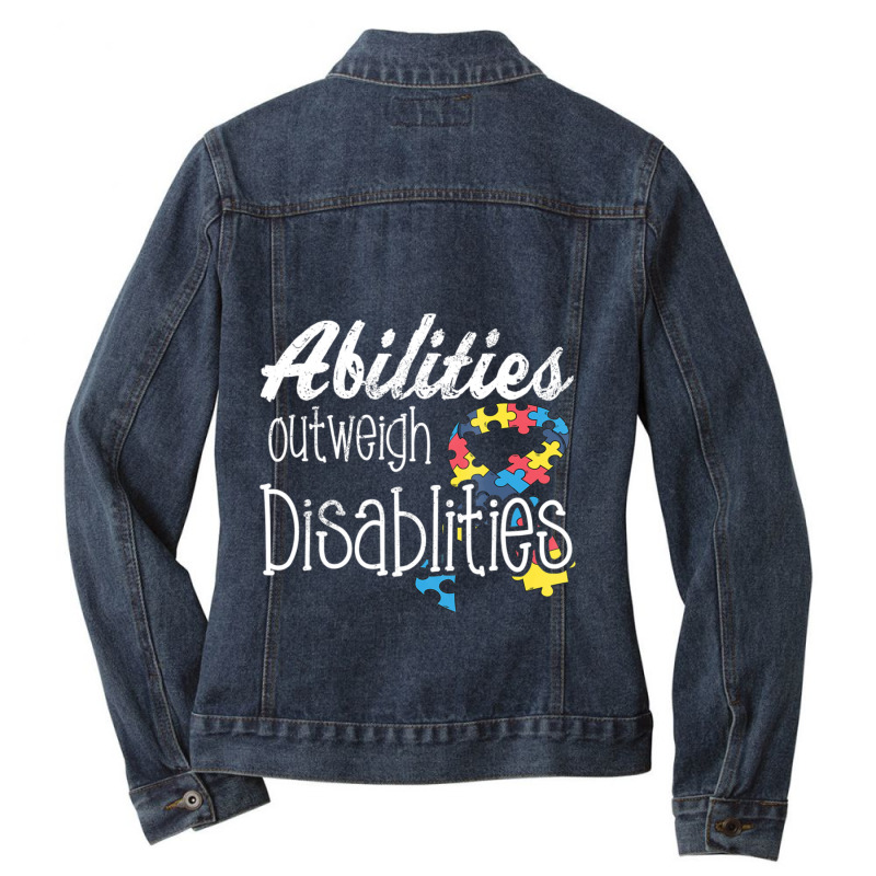 Abilities Outweights Disabilities Autism Awareness Ladies Denim Jacket by LindsayYuh | Artistshot