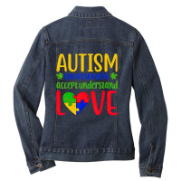 Autism Awareness Accepts Understanding Love Be Kind To Them Ladies Denim Jacket | Artistshot