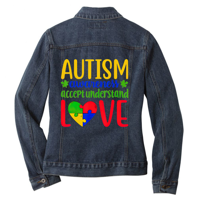 Autism Awareness Accepts Understanding Love Be Kind To Them Ladies Denim Jacket by LindsayYuh | Artistshot