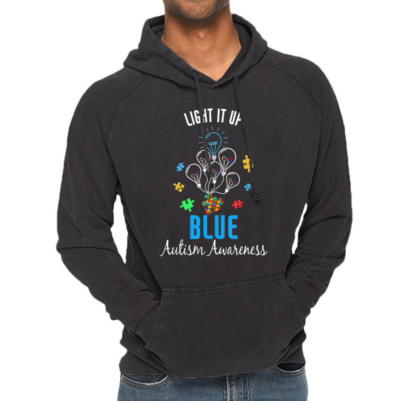 Autism Awareness Light It Up Blue Autism Awareness Vintage Hoodie by LeiThompson | Artistshot