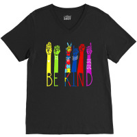 Autism Awareness Be Kind Sign Language Hand Talking Teachers V-neck Tee | Artistshot