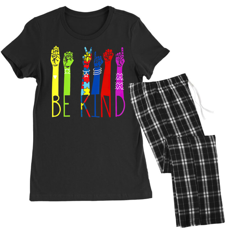 Autism Awareness Be Kind Sign Language Hand Talking Teachers Women's Pajamas Set by LindsayYuh | Artistshot