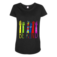 Autism Awareness Be Kind Sign Language Hand Talking Teachers Maternity Scoop Neck T-shirt | Artistshot