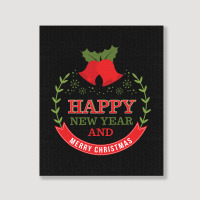 Happy New Year And Merry Christmas - Jingle Bells Portrait Canvas Print | Artistshot