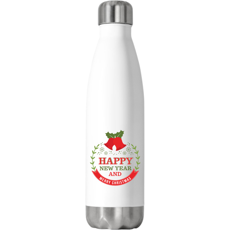 Happy New Year And Merry Christmas - Jingle Bells Stainless Steel Water Bottle | Artistshot