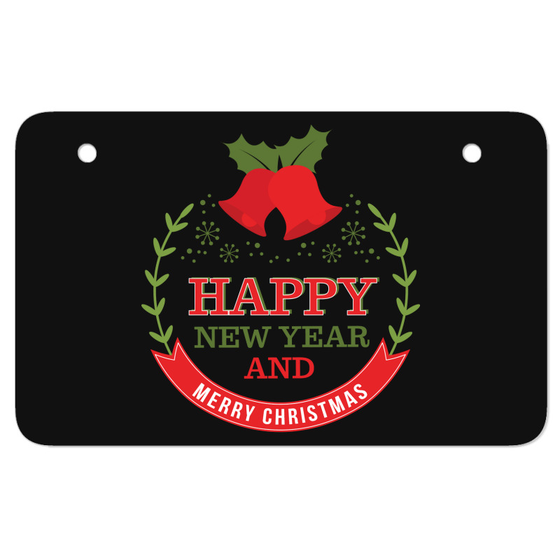 Happy New Year And Merry Christmas - Jingle Bells Atv License Plate | Artistshot