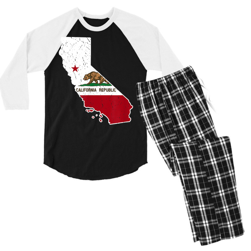 California Map Shirt   California Flag Gift Men's 3/4 Sleeve Pajama Set | Artistshot