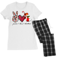 Peace Love Christmas Tis The Season Christmas Family Pajamas T Shirt Women's Pajamas Set | Artistshot