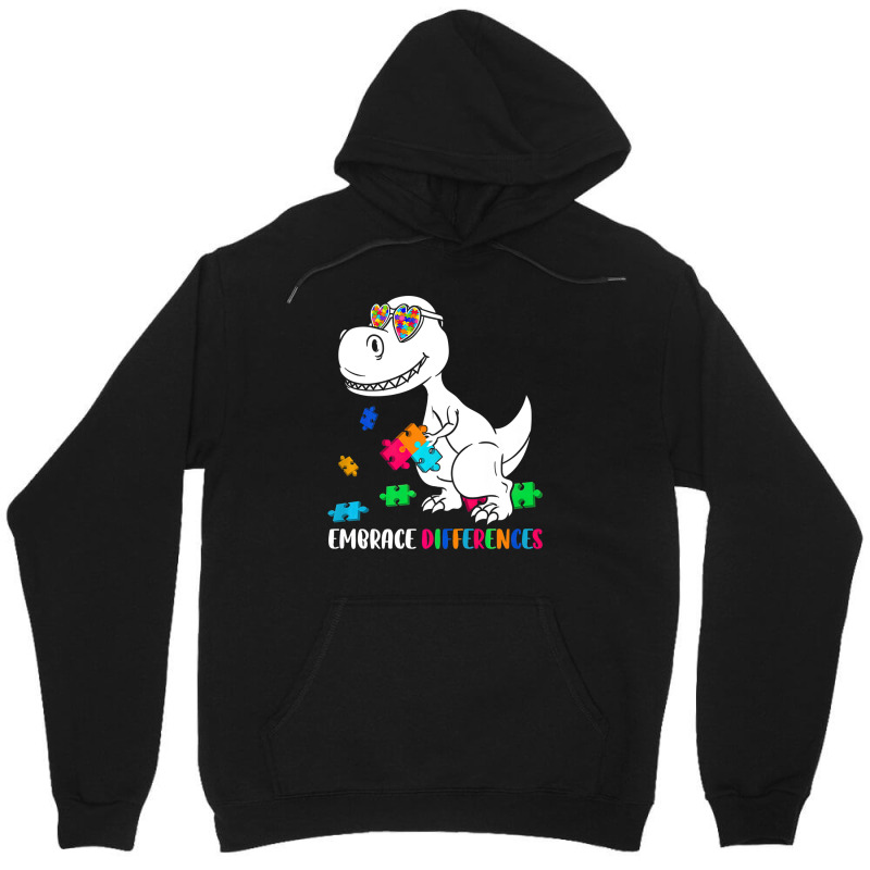 Dinosaur Puzzle Piece Autism Awareness Unisex Hoodie | Artistshot