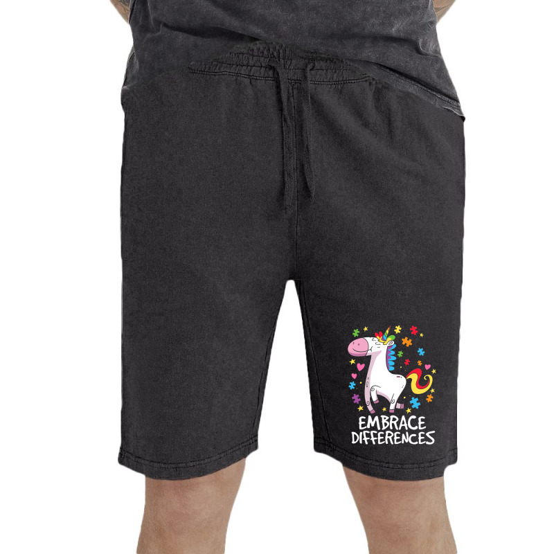 Embrace Different Unicorn Autism Awareness Day Vintage Short | Artistshot