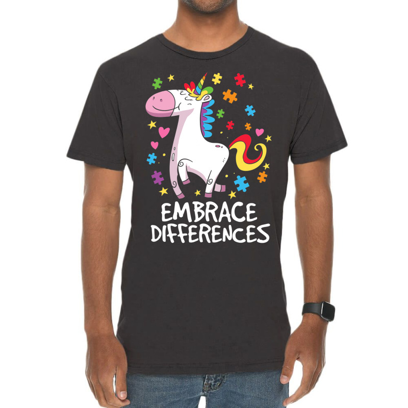 Embrace Different Unicorn Autism Awareness Day Vintage T-shirt | Artistshot