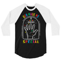 God Made Me Special Christian Autism Awareness Day 3/4 Sleeve Shirt | Artistshot