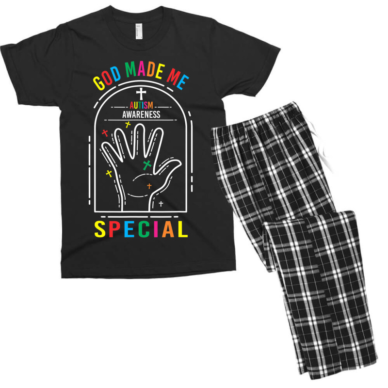 God Made Me Special Christian Autism Awareness Day Men's T-shirt Pajama Set | Artistshot