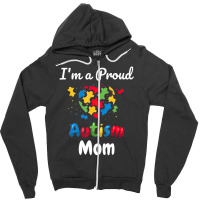 Im A Proud Autism Mom Heart Zipper Hoodie | Artistshot