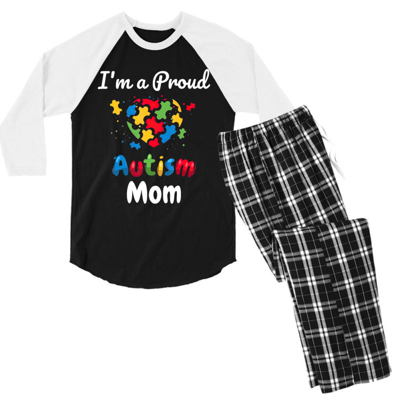 Im A Proud Autism Mom Heart Men's 3/4 Sleeve Pajama Set | Artistshot