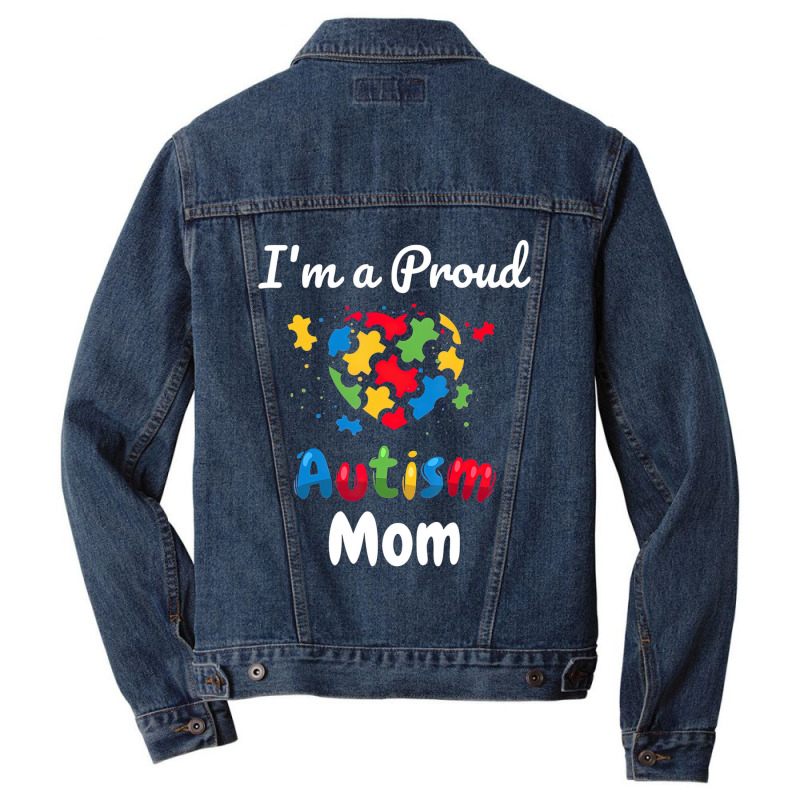 Im A Proud Autism Mom Heart Men Denim Jacket | Artistshot