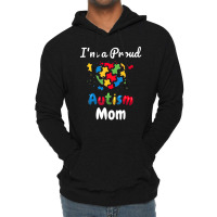 Im A Proud Autism Mom Heart Lightweight Hoodie | Artistshot