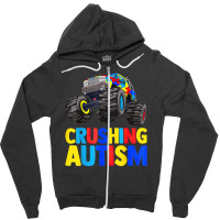 Monster Truck Crushing Austim Autism Awareness (3) Zipper Hoodie | Artistshot