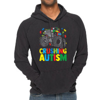 Monster Truck Crushing Austim Autism Awareness Vintage Hoodie | Artistshot