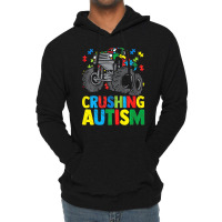 Monster Truck Crushing Austim Autism Awareness Lightweight Hoodie | Artistshot