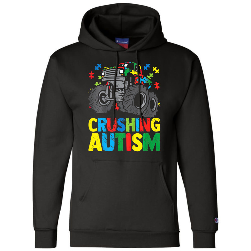 Monster Truck Crushing Austim Autism Awareness Champion Hoodie by LeiThompson | Artistshot