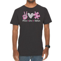 Peace Love Autism Autism Awareness Month Puzzle Heart Love Vintage T-shirt | Artistshot