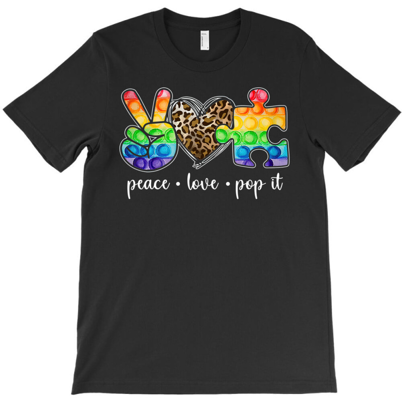 Peace Love Pop It Puzzle Autism Awareness T-Shirt by LeiThompson | Artistshot