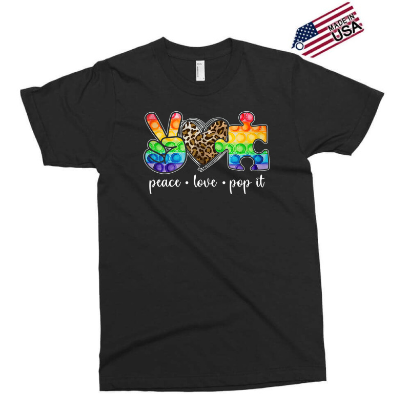 Peace Love Pop It Puzzle Autism Awareness Exclusive T-shirt by LeiThompson | Artistshot