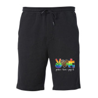 Peace Love Pop It Puzzle Autism Awareness Fleece Short | Artistshot