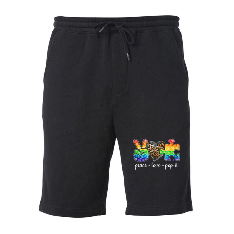 Peace Love Pop It Puzzle Autism Awareness Fleece Short by LeiThompson | Artistshot