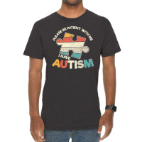 Please Be Patient With Me Puzzle Piece Autism Awareness Vintage T-shirt | Artistshot