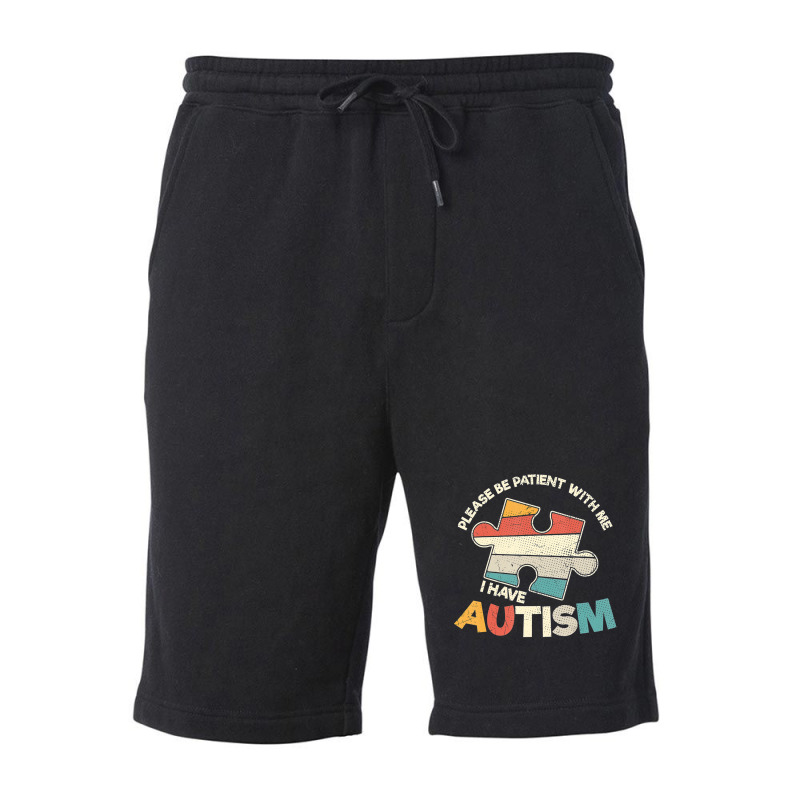 Please Be Patient With Me Puzzle Piece Autism Awareness Fleece Short by LeiThompson | Artistshot