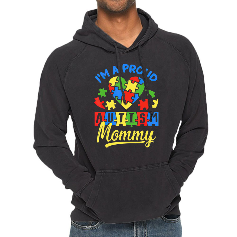 Proud Autism Mommy Awareness Mother Autistic Vintage Hoodie by LeiThompson | Artistshot