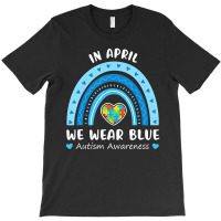 Puzzle Rainbow In April We Wear Blue Autism Awareness Month T-shirt | Artistshot