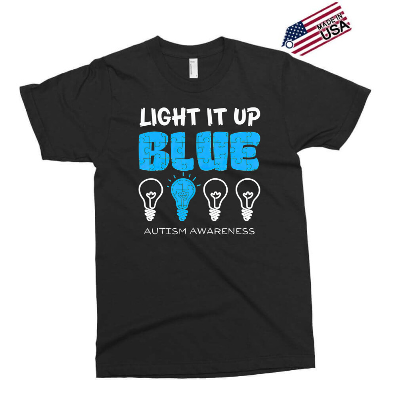 Light It Up Blue Autism Awareness Ribbon Puzzle Pieces Exclusive T-shirt | Artistshot