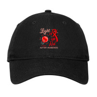 Light It Up Red Autism Awareness Puzzle Adjustable Cap | Artistshot