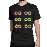 Rainbow Infinity Symbol Neurodiversity Pride Rainbow Autism Classic T-shirt | Artistshot